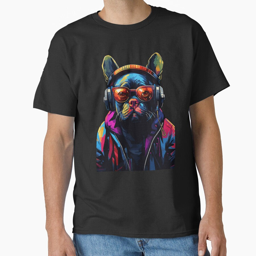 Bulldog With Headphones by DominDesigns - Adult & Kids T-Shirts, Sweatshirts & Hoodies apparel design preview 1