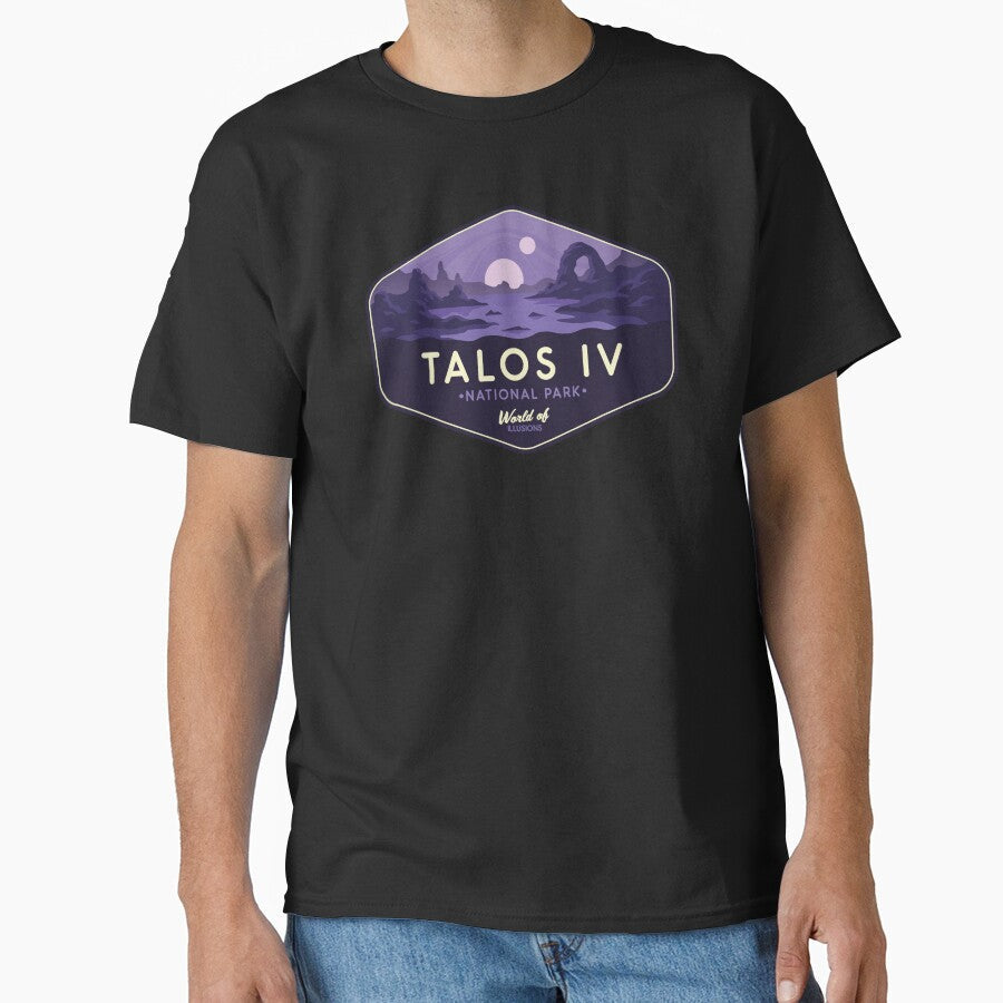 Talos World Retro Sci-Fi Park Art by magrodanny - Adult & Kids T-Shirts, Sweatshirts & Hoodies apparel design preview 1