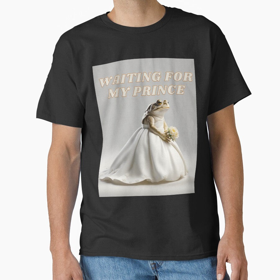Princess frog waiting for prince- funny gift single - Adult & Kids T-Shirts, Sweatshirts & Hoodies apparel design preview 1