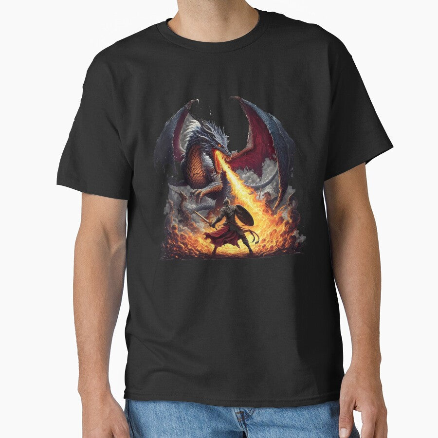 Knight fighting a Dragon by JoeDusosky - Adult & Kids T-Shirts, Sweatshirts & Hoodies apparel design preview 1
