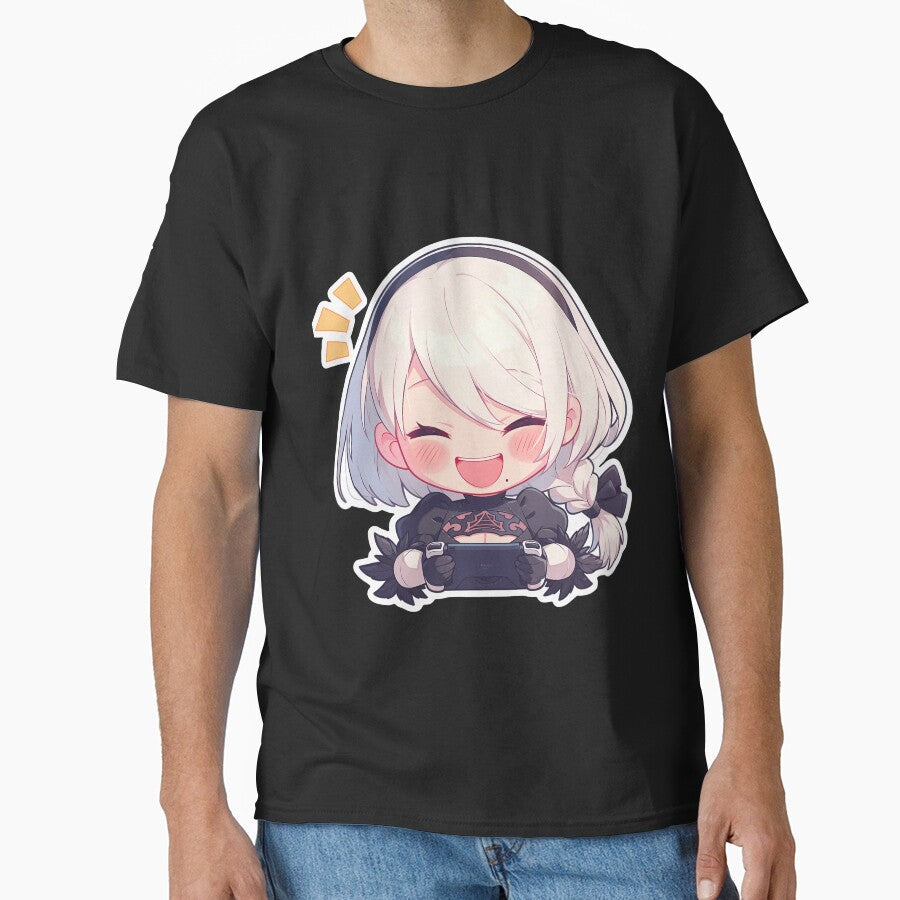 NieR Fun Vibrant Kaine Automata Chibi Gameplay Game - Adult & Kids T-Shirts, Sweatshirts & Hoodies apparel design preview 1