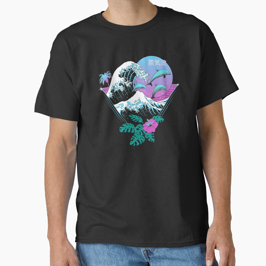 Dolphin Waves by vincenttrinidad - Adult & Kids T-Shirts, Sweatshirts & Hoodies apparel design preview 1