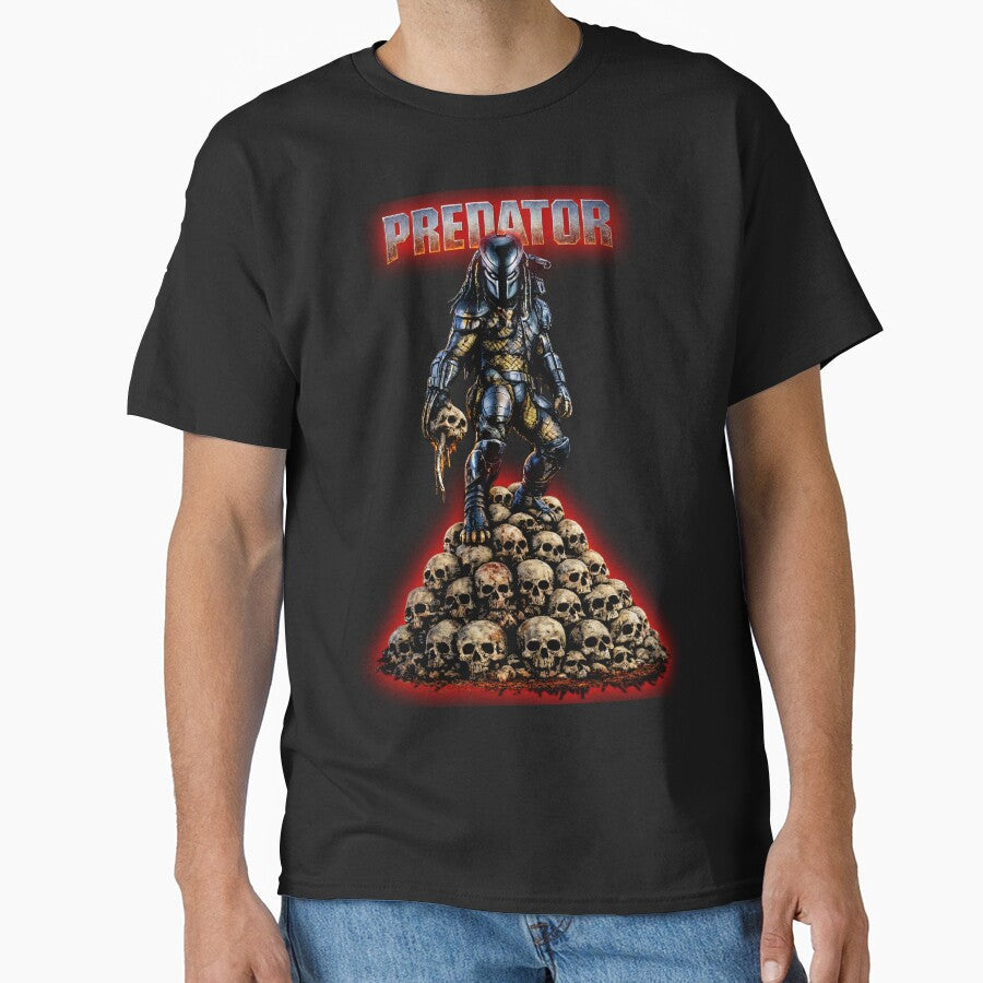 Predator skull pile by American Artist Designs - Adult & Kids T-Shirts, Sweatshirts & Hoodies apparel design preview 1