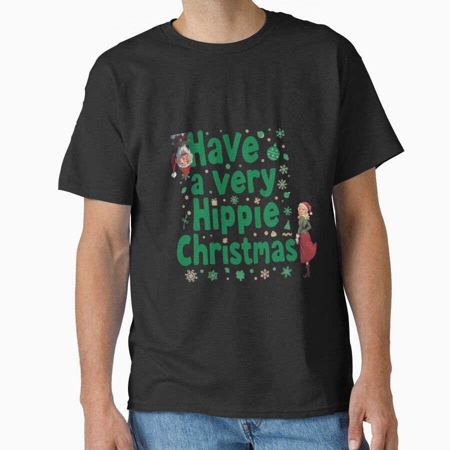 Have a very hippie happy christmas by TrueFeminine - Adult & Kids T-Shirts, Sweatshirts & Hoodies apparel design preview 1