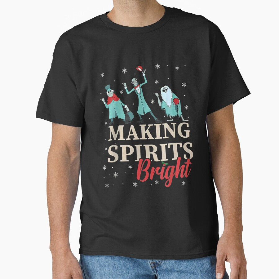 Making Spirits Bright For Christmas Haunted Ghosts, - Adult & Kids T-Shirts, Sweatshirts & Hoodies apparel design preview 1