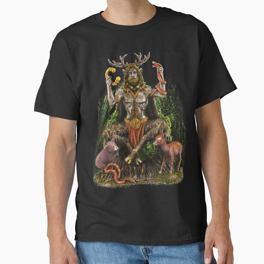Cernunnos Celtic God Forest Scene by signsandsymbols - Adult & Kids T-Shirts, Sweatshirts & Hoodies apparel design preview 1
