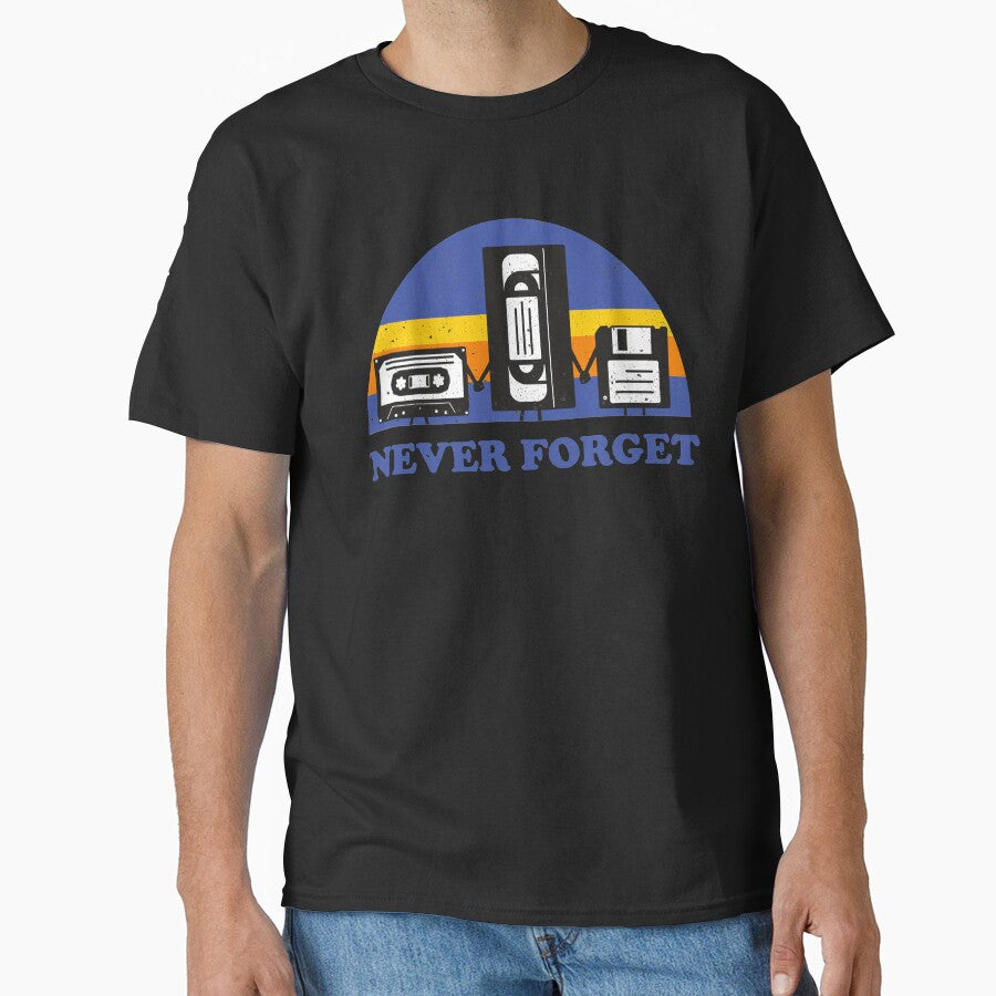 Never Forget Floppy Disk VHS Cassette Tape by - Adult & Kids T-Shirts, Sweatshirts & Hoodies apparel design preview 1