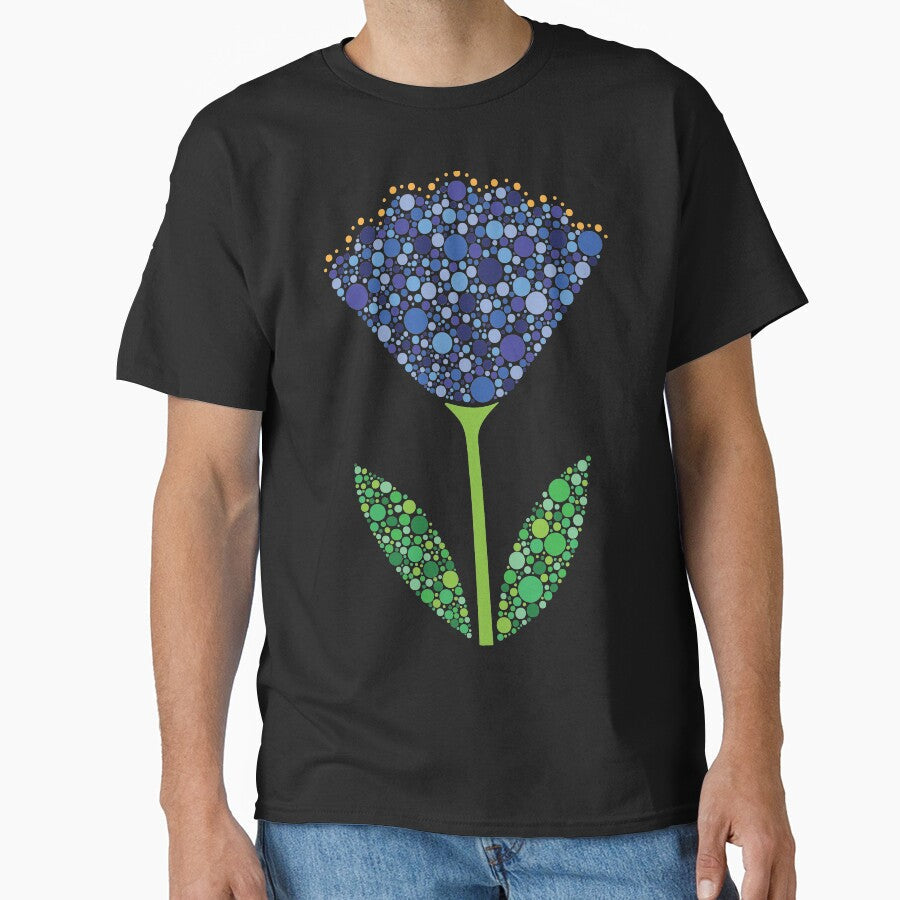 Blue Scallop Dot Flower by kjeppson - Adult & Kids T-Shirts, Sweatshirts & Hoodies apparel design preview 1