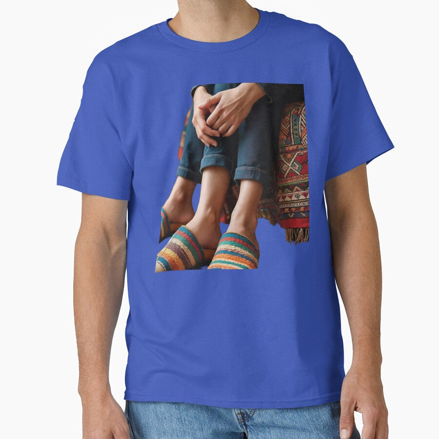 Boho Colorful Slippers Ethnic Textile Art by - Adult & Kids T-Shirts, Sweatshirts & Hoodies apparel design preview 1