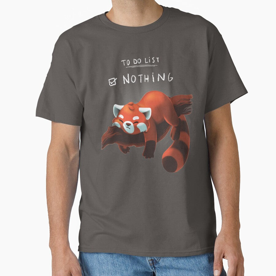 Red Panda Day to Do List Nothing Cute Fluffy Animal - Adult & Kids T-Shirts, Sweatshirts & Hoodies apparel design preview 1