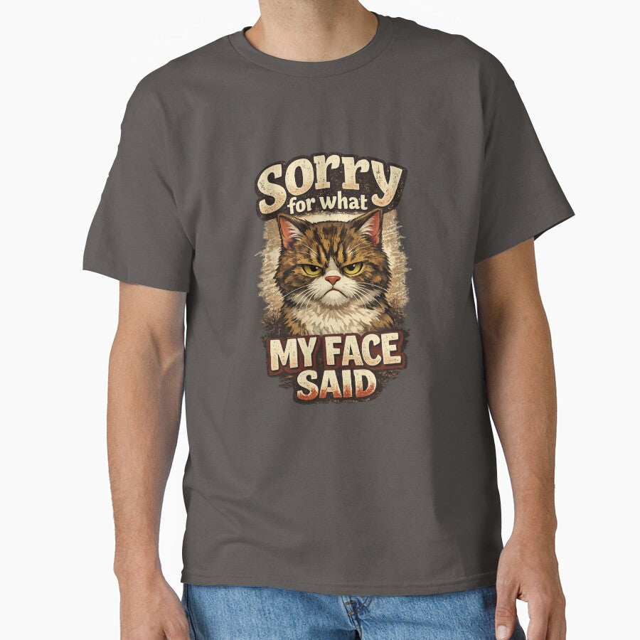 Grumpy Faced Kitty by 2 Left Hands - Adult & Kids T-Shirts, Sweatshirts & Hoodies apparel design preview 1