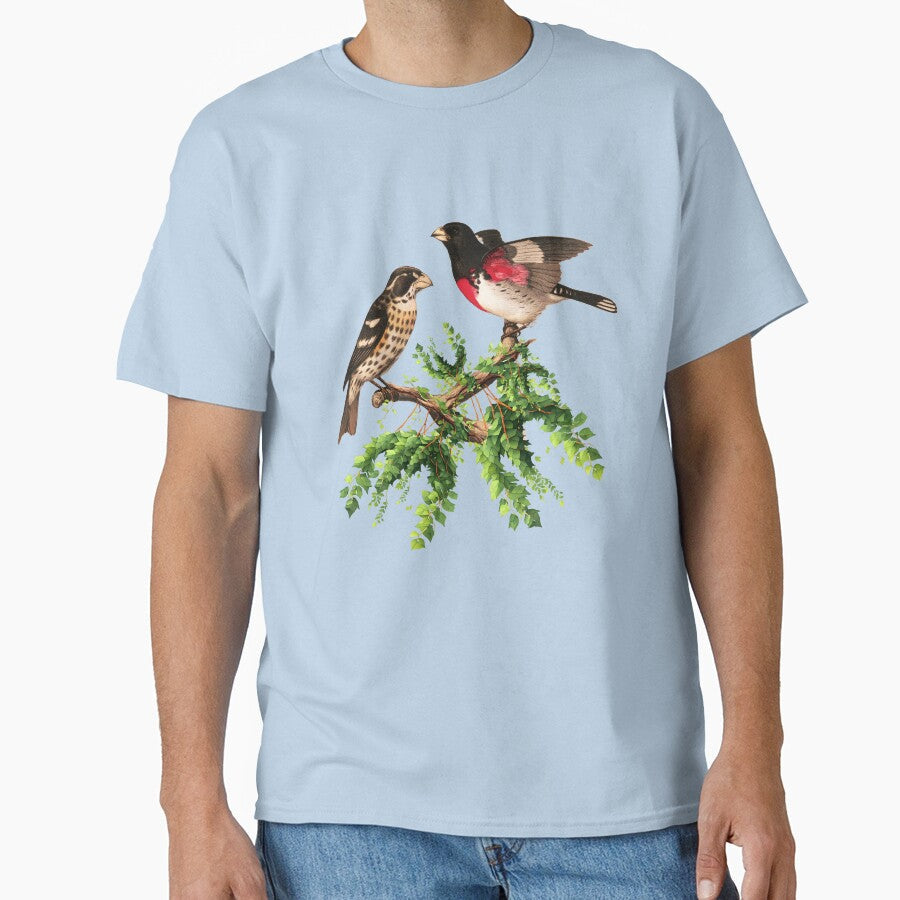 Rose Breasted Grosbeak Bird by Bliss Find And Design - Adult & Kids T-Shirts, Sweatshirts & Hoodies apparel design preview 1