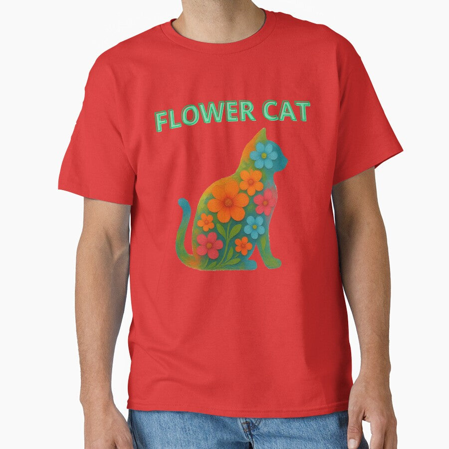 Flower Cat Gifts by ZemVibe - Adult & Kids T-Shirts, Sweatshirts & Hoodies apparel design preview 1