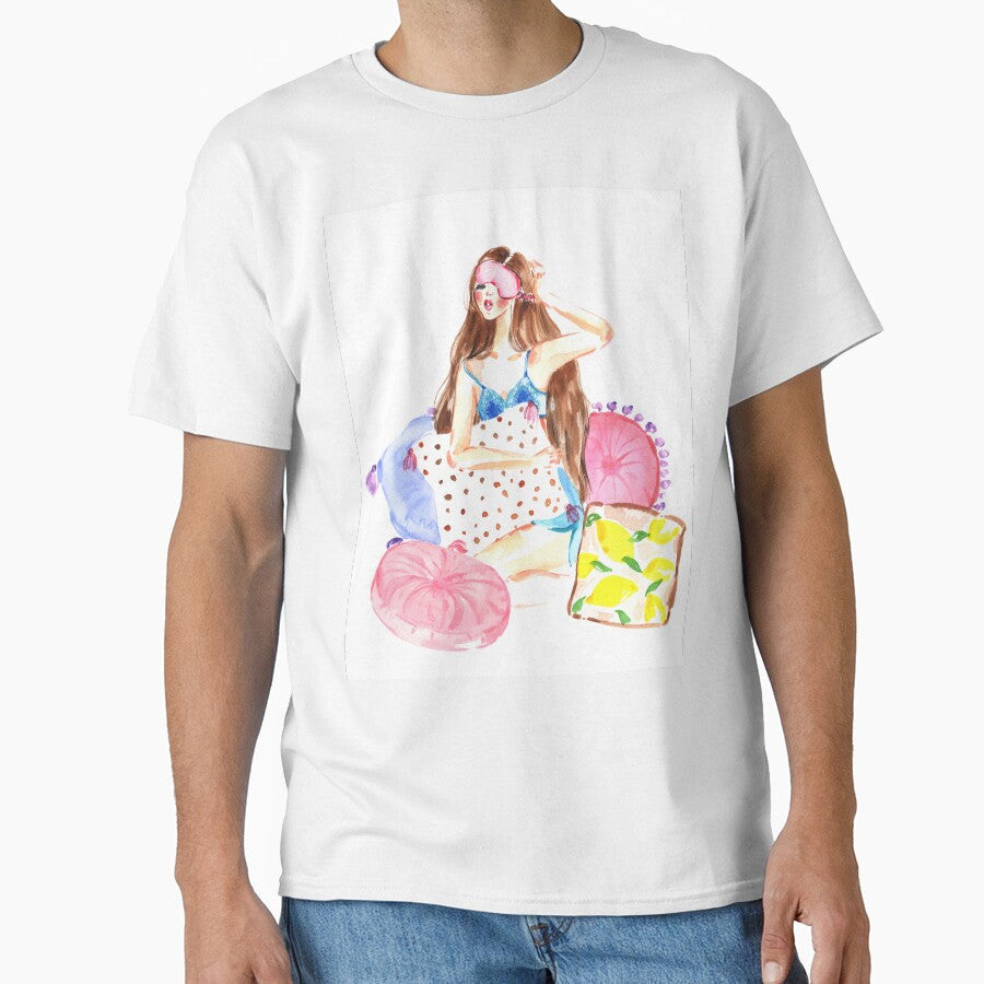 Lazy Morning in Paris Fashion Illustration by - Adult & Kids T-Shirts, Sweatshirts & Hoodies apparel design preview 1