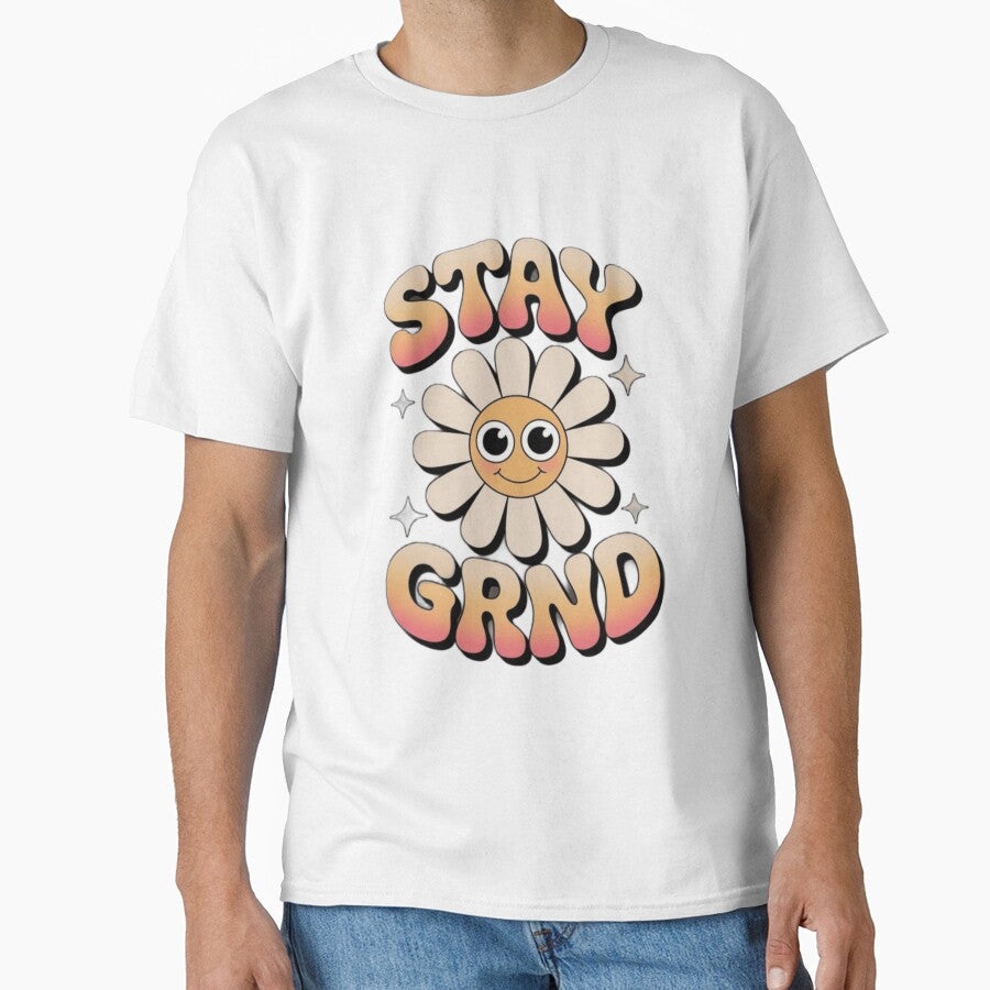 Stay Groovy Retro Smiley Daisy Flower by Pacificdubey - Adult & Kids T-Shirts, Sweatshirts & Hoodies apparel design preview 1
