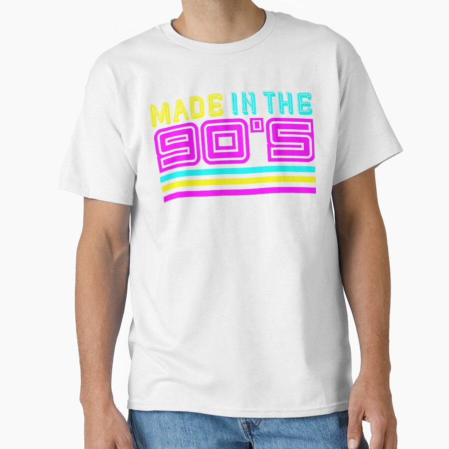 Made in the 90s Retro Neon Typography by NNAANN - Adult & Kids T-Shirts, Sweatshirts & Hoodies apparel design preview 1