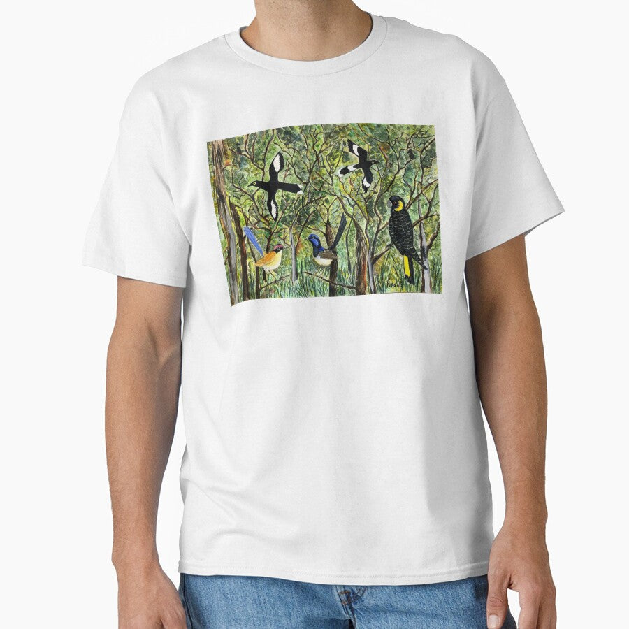 Birds in the Bush by Nina Lahrmann - Adult & Kids T-Shirts, Sweatshirts & Hoodies apparel design preview 1