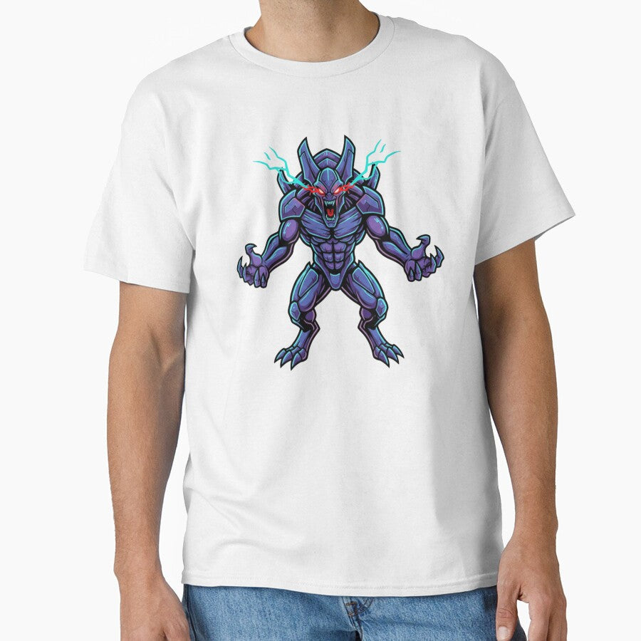 Neon Demon Boss Cyber Monster Gamer Design by - Adult & Kids T-Shirts, Sweatshirts & Hoodies apparel design preview 1