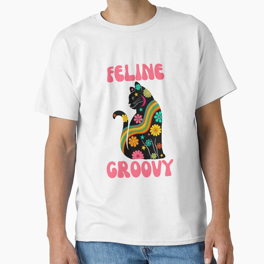 Feline Groovy Cat by Heather Hartley - Adult & Kids T-Shirts, Sweatshirts & Hoodies apparel design preview 1