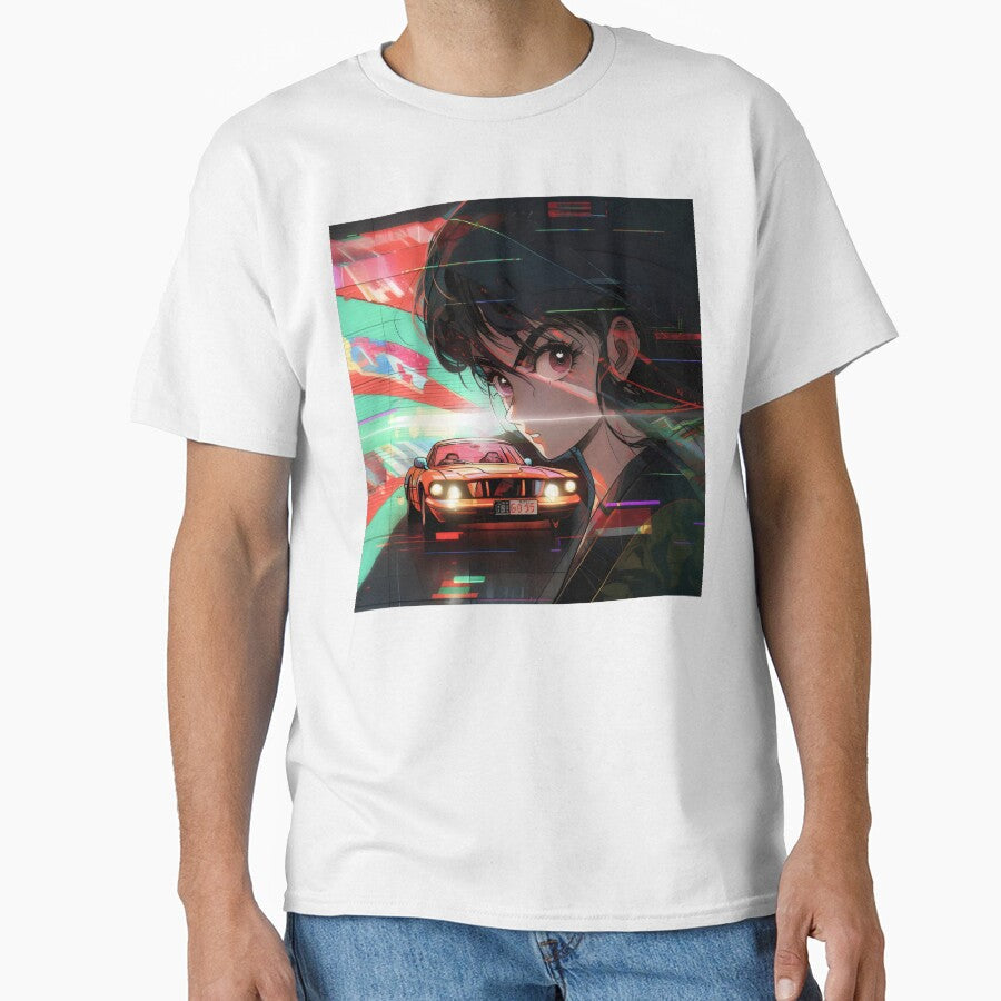 80s Anime Retro Girl Car Japanese Aesthetic by - Adult & Kids T-Shirts, Sweatshirts & Hoodies apparel design preview 1