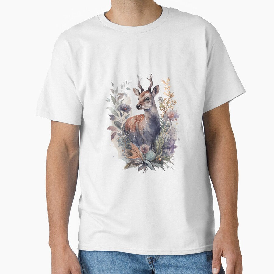 Deer in forest by TIDALI-Prints - Adult & Kids T-Shirts, Sweatshirts & Hoodies apparel design preview 1