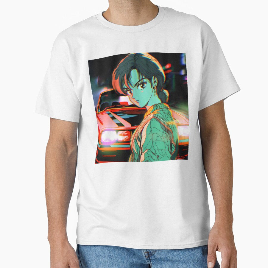 80s Anime Retro Girl Car Japanese Aesthetic Rebellion - Adult & Kids T-Shirts, Sweatshirts & Hoodies apparel design preview 1