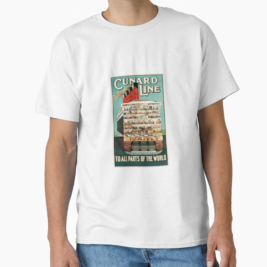 Vintage Cruise Travel Art by Marlene Watson-Hall - Adult & Kids T-Shirts, Sweatshirts & Hoodies apparel design preview 1