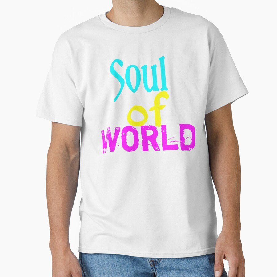 Soul of World Retro Neon Grunge Typography Design by - Adult & Kids T-Shirts, Sweatshirts & Hoodies apparel design preview 1