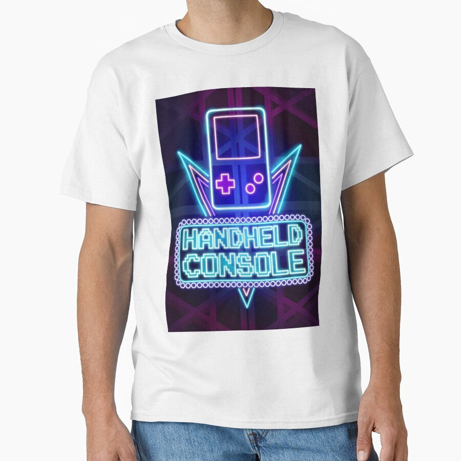 Handheld Console Neon Art Typography by Vectorheroes - Adult & Kids T-Shirts, Sweatshirts & Hoodies apparel design preview 1