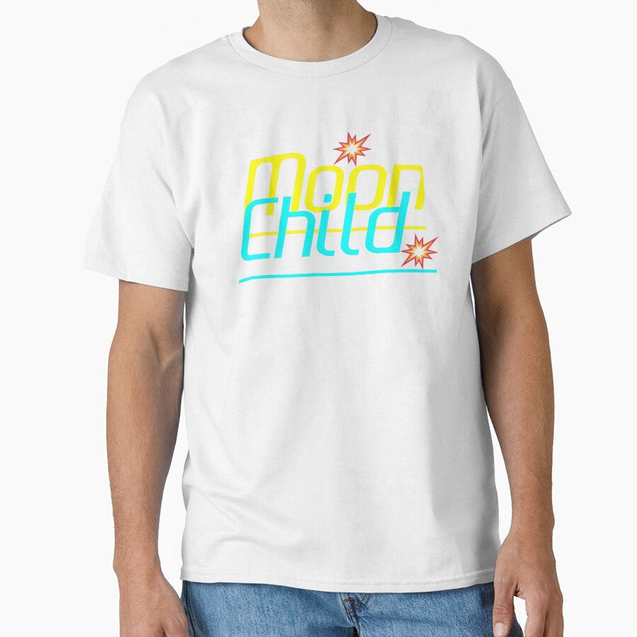 Stay Wild Moon Child Neon Celestial Typography Design - Adult & Kids T-Shirts, Sweatshirts & Hoodies apparel design preview 1