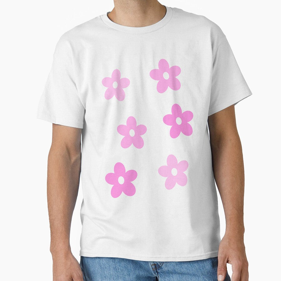Retro Groovy Flowers in Different Shades of Pink by - Adult & Kids T-Shirts, Sweatshirts & Hoodies apparel design preview 1
