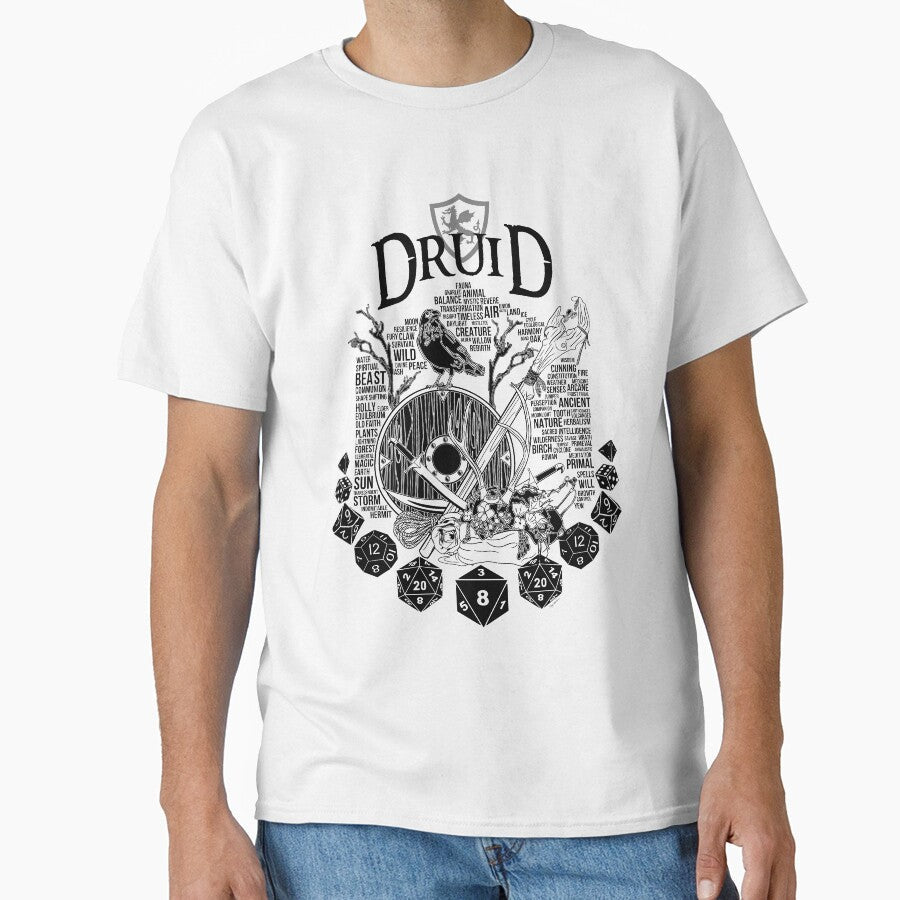RPG Class Series: Druid Black Version by Milmino - Adult & Kids T-Shirts, Sweatshirts & Hoodies apparel design preview 1