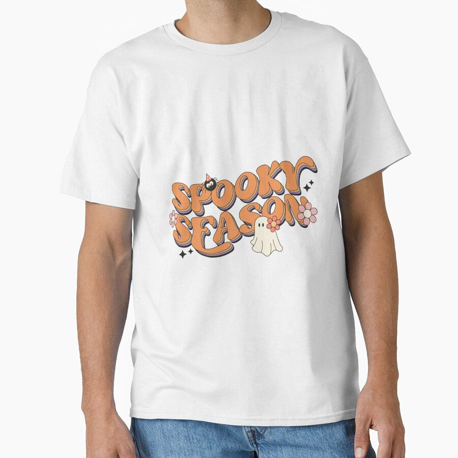 Spooky Season Halloween Cute Ghost Retro Fall Vibes - Adult & Kids T-Shirts, Sweatshirts & Hoodies apparel design preview 1