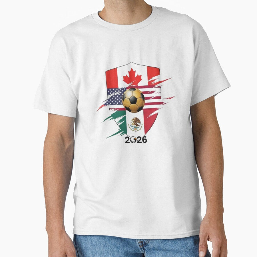 Golden Soccer Ball 2026 Host Nations Emblem by Bulk - Adult & Kids T-Shirts, Sweatshirts & Hoodies apparel design preview 1