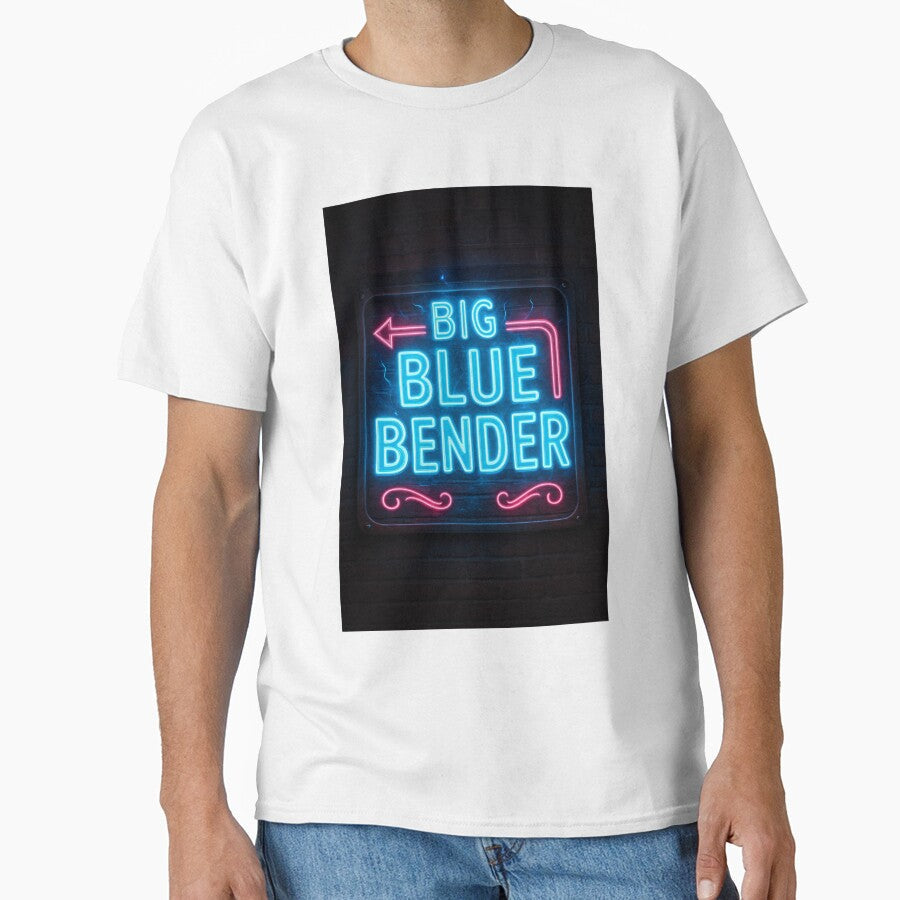 Big Blue Bender Vintage Neon Sign Design by Zyptee - Adult & Kids T-Shirts, Sweatshirts & Hoodies apparel design preview 1