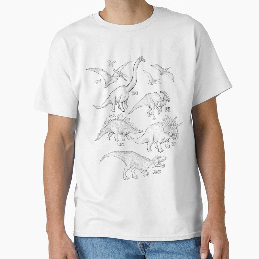 Realistic graphic dinosaurs by Ekaterina Glazkova - Adult & Kids T-Shirts, Sweatshirts & Hoodies apparel design preview 1