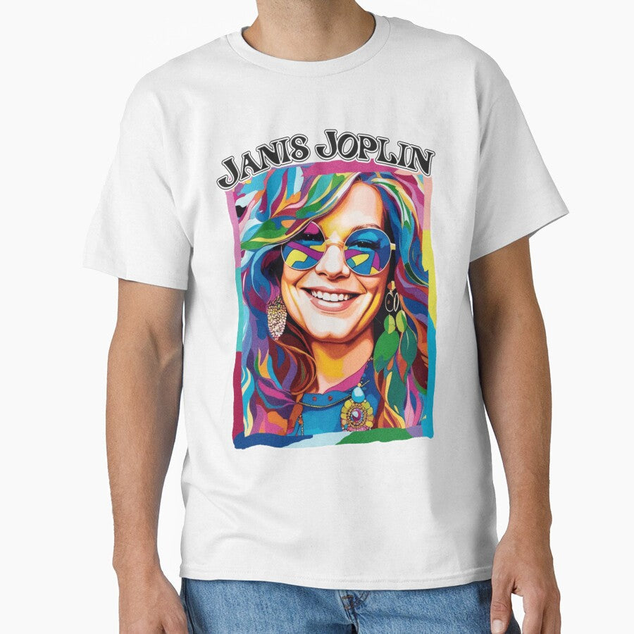Hippie Chic Janis Joplin Retro Portrait For Music - Adult & Kids T-Shirts, Sweatshirts & Hoodies apparel design preview 1