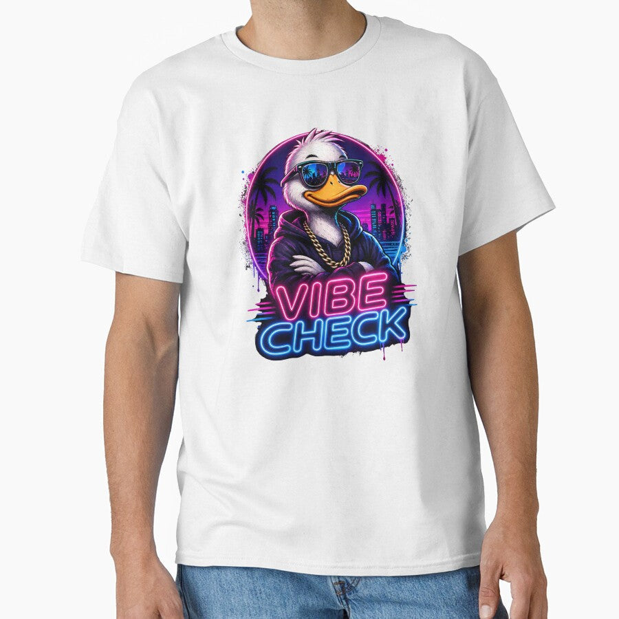 Vibe Check Neon City Duck by Chic_Clip_Craft - Adult & Kids T-Shirts, Sweatshirts & Hoodies apparel design preview 1