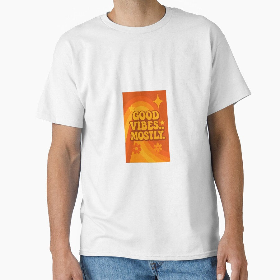 Good Vibes Mostly Retro 1970s Aesthetic Funny Quote - Adult & Kids T-Shirts, Sweatshirts & Hoodies apparel design preview 1