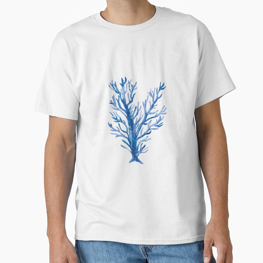 Blue Coral Watercolor Great Barrier Reef by - Adult & Kids T-Shirts, Sweatshirts & Hoodies apparel design preview 1
