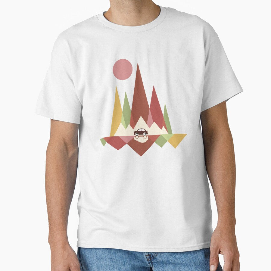 Clean Mountain Roadtrip Retro Minimalist Design by - Adult & Kids T-Shirts, Sweatshirts & Hoodies apparel design preview 1