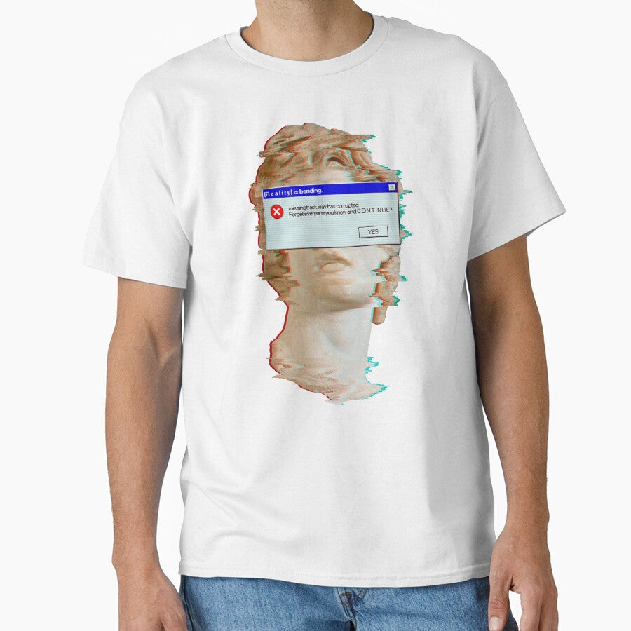 Reality is Bending. Aesthetic Greek Statue with error - Adult & Kids T-Shirts, Sweatshirts & Hoodies apparel design preview 1