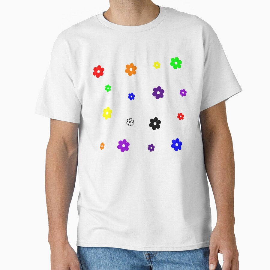 Bright Bold Retro Scattered Rainbow Flowers Pack by - Adult & Kids T-Shirts, Sweatshirts & Hoodies apparel design preview 1