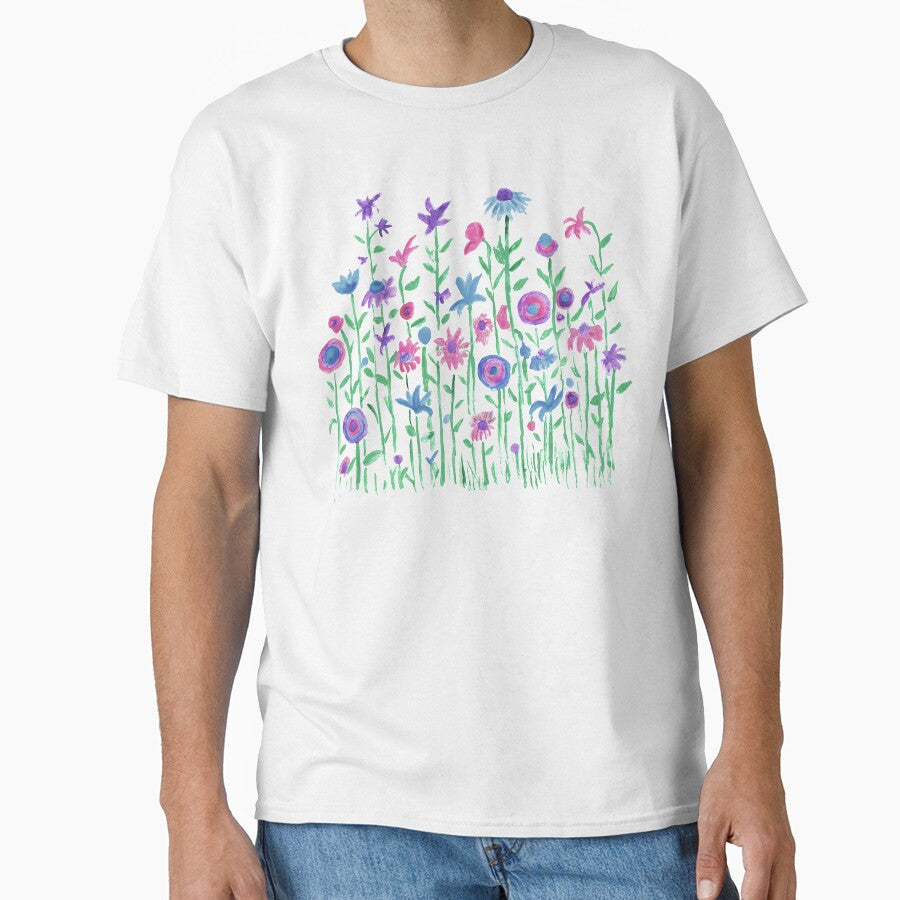 Cheerful spring flowers watercolor painting by Anna - Adult & Kids T-Shirts, Sweatshirts & Hoodies apparel design preview 1
