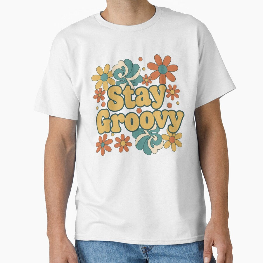 Retro Stay Groovy Typography by YasmaShop - Adult & Kids T-Shirts, Sweatshirts & Hoodies apparel design preview 1