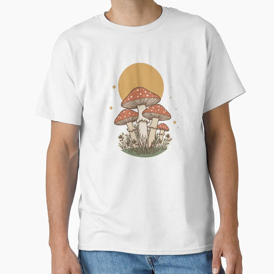 Retro Toadstool Meadow: A Muted Palette Nature - Adult & Kids T-Shirts, Sweatshirts & Hoodies apparel design preview 1