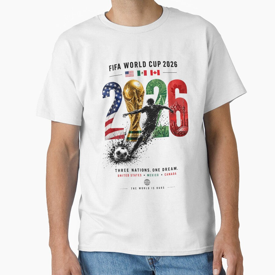 Three Nations United Football 2026 Soccer Splash Art - Adult & Kids T-Shirts, Sweatshirts & Hoodies apparel design preview 1