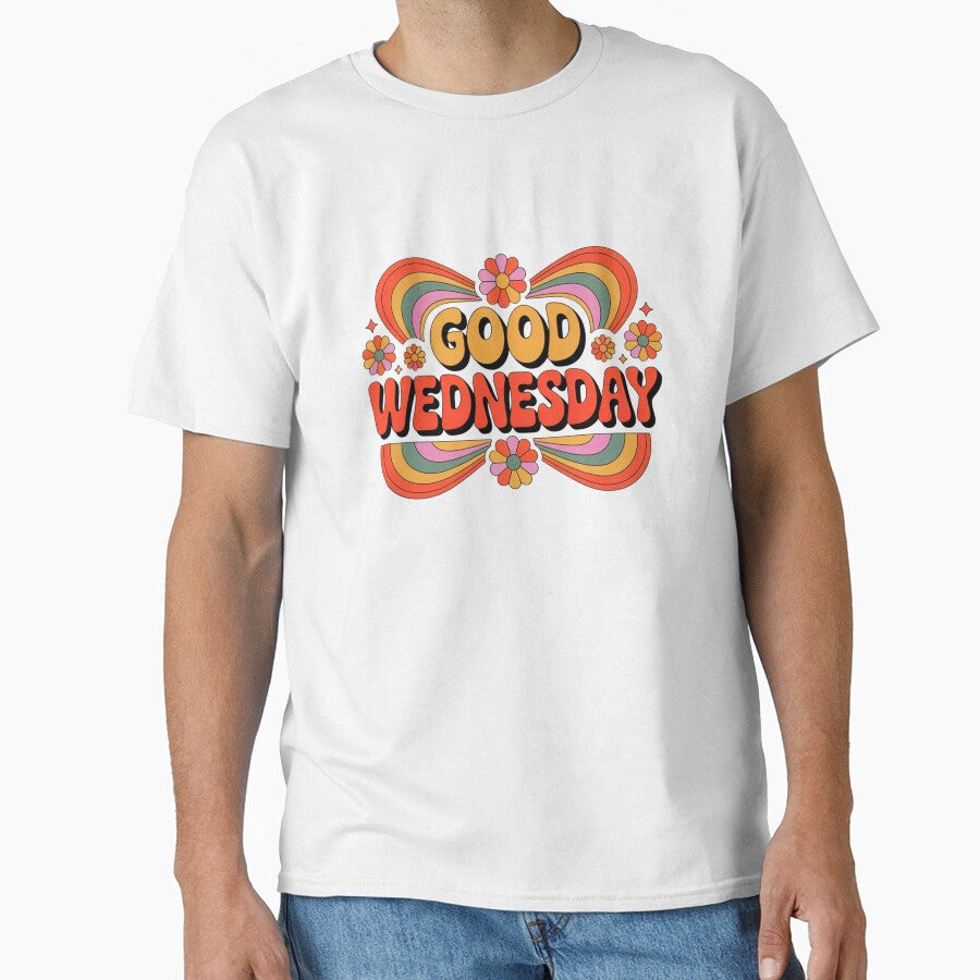 Colorful Retro Good Wednesday by SoftStyleStudio - Adult & Kids T-Shirts, Sweatshirts & Hoodies apparel design preview 1