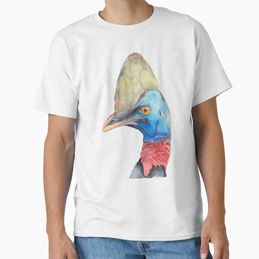 Cassowary Australian bird watercolour by Zoya - Adult & Kids T-Shirts, Sweatshirts & Hoodies apparel design preview 1