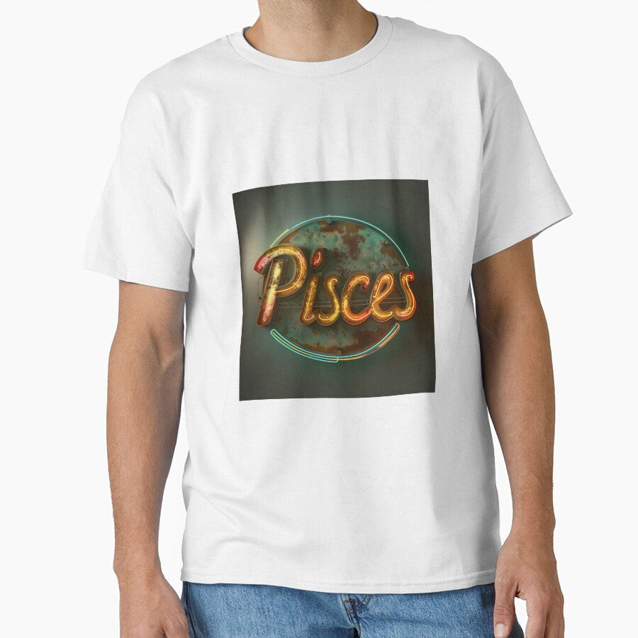 Pisces Retro Neon Typography by Sototos® - Adult & Kids T-Shirts, Sweatshirts & Hoodies apparel design preview 1